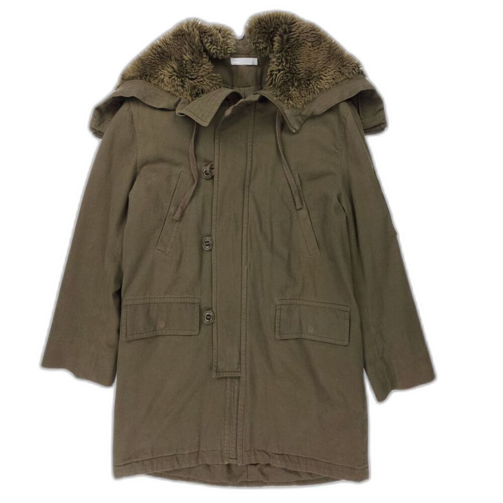 NEW Vince Wool Fur Military Parka Oversize Coat Minimal Quiet Luxury French Girl